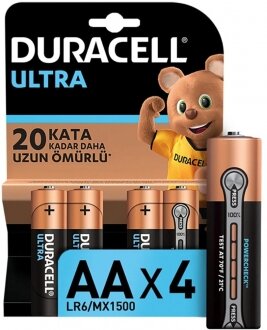 Duracell Ultra AA 4'lü (LR6/MX1500/4PK) Kalem Pil kullananlar yorumlar